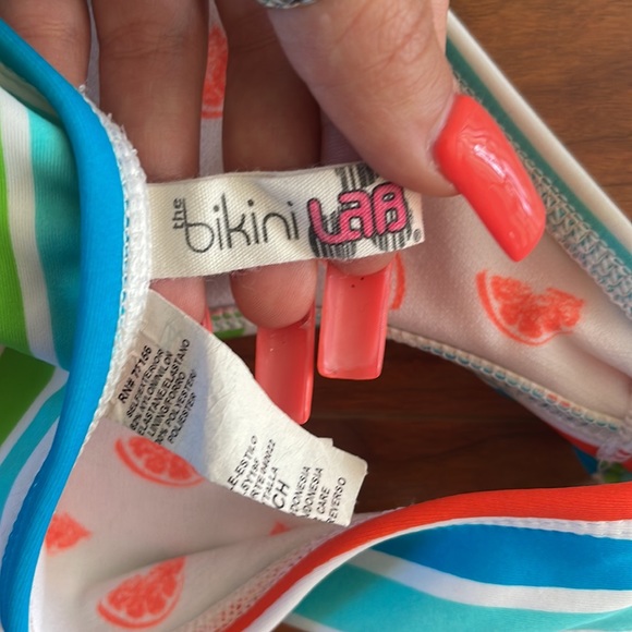 The Bikini Lab Colorful Striped Two Piece Bikini Swimsuit Bathing Suit - Picture 10 of 13